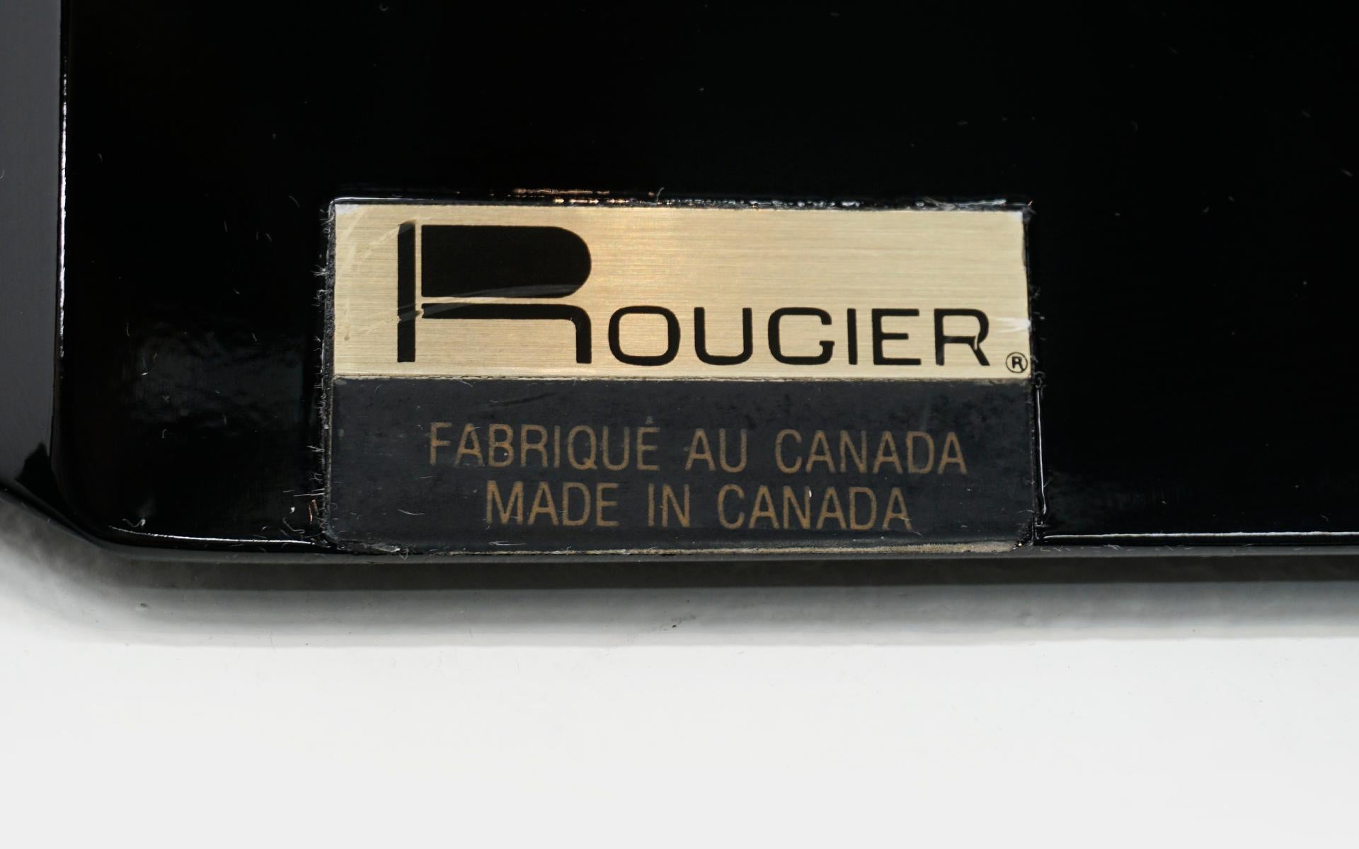 Table basse en verre et noir brillant de Roger Rougier, restaurée par un expert, signée en vente 2