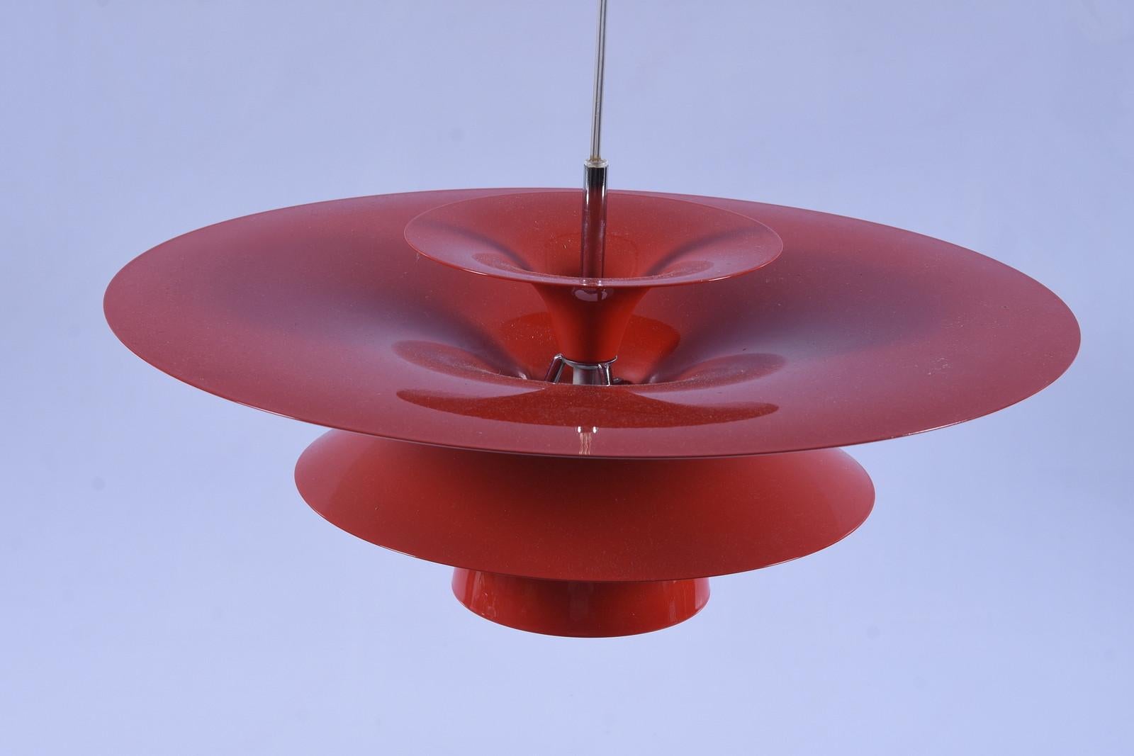Mid-Century Modern Gloss Red Ceiling Lamp