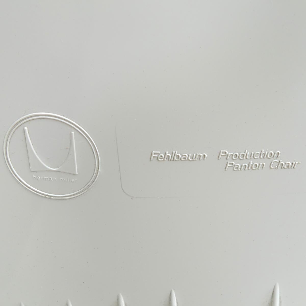 Plastique Chaise Panton blanche brillante de Verner Panton/Herman Miller Fehlbaum Production en vente