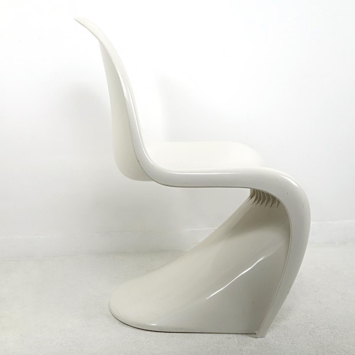 Mid-Century Modern Chaise Panton blanche brillante de Verner Panton/Herman Miller Fehlbaum Production en vente