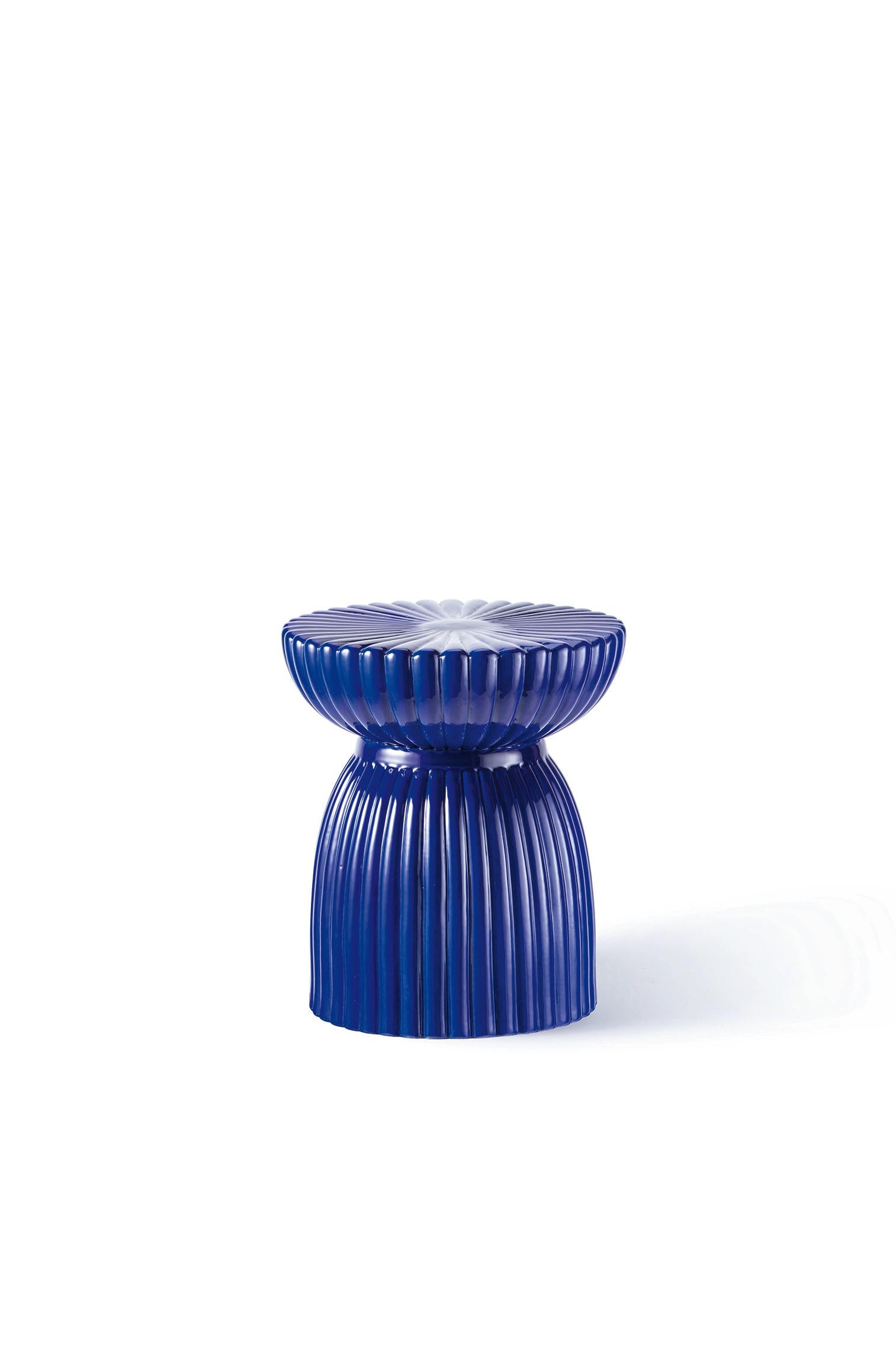 Modern Glossy Ceramic Stool/Gueridon Designed by Thomas Dariel For Sale
