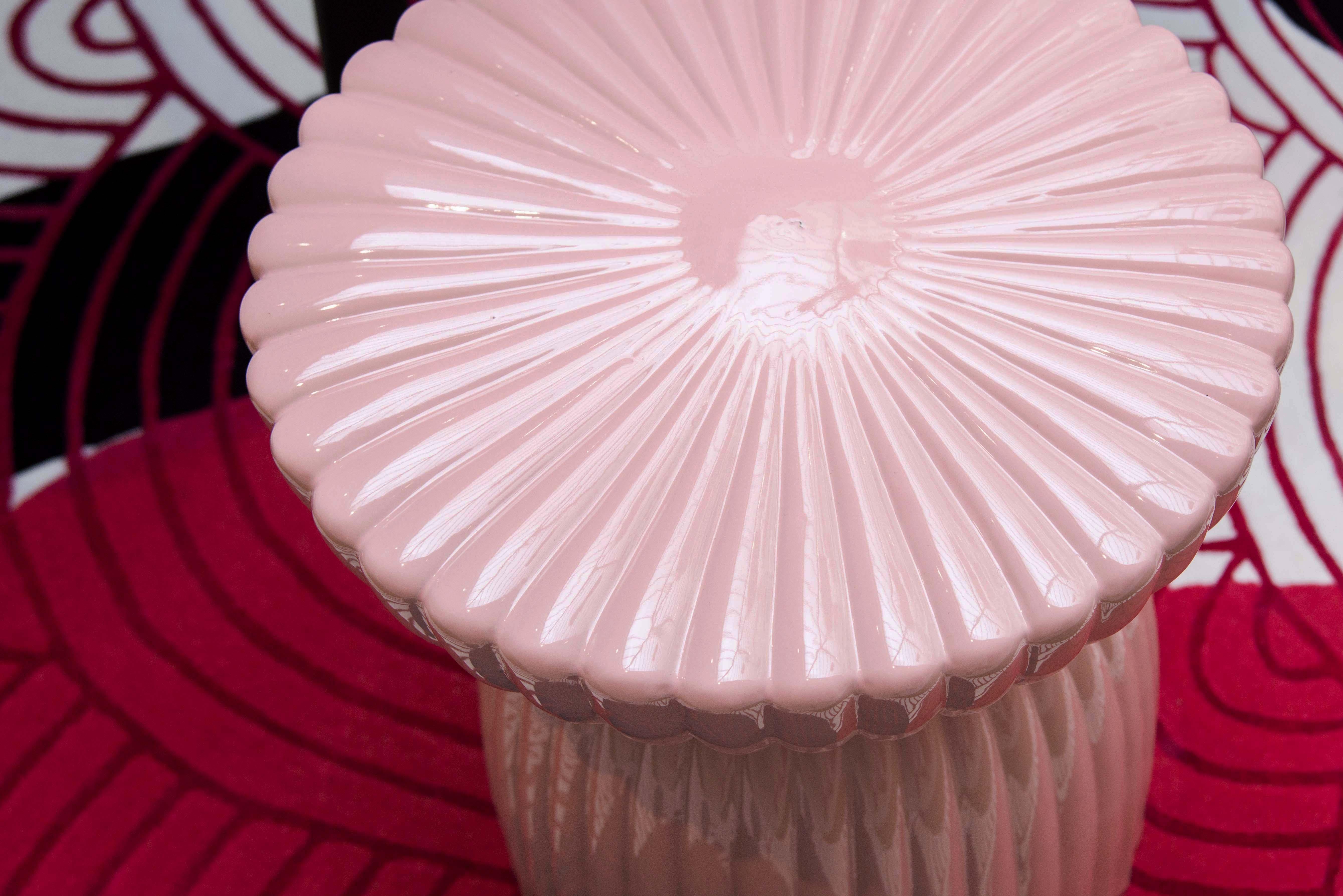 Glossy Ceramic Stool/Gueridon Designed by Thomas Dariel In New Condition In Geneve, CH