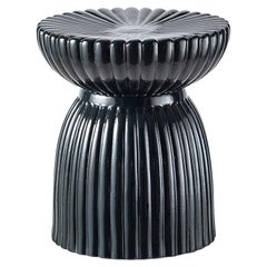 Glossy Ceramic Stool/Guéridon Designed by Thomas Dariel