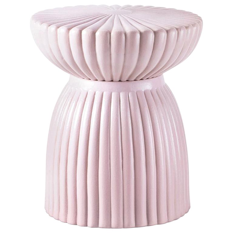 Glossy Ceramic Stool/Gueridon Designed by Thomas Dariel For Sale
