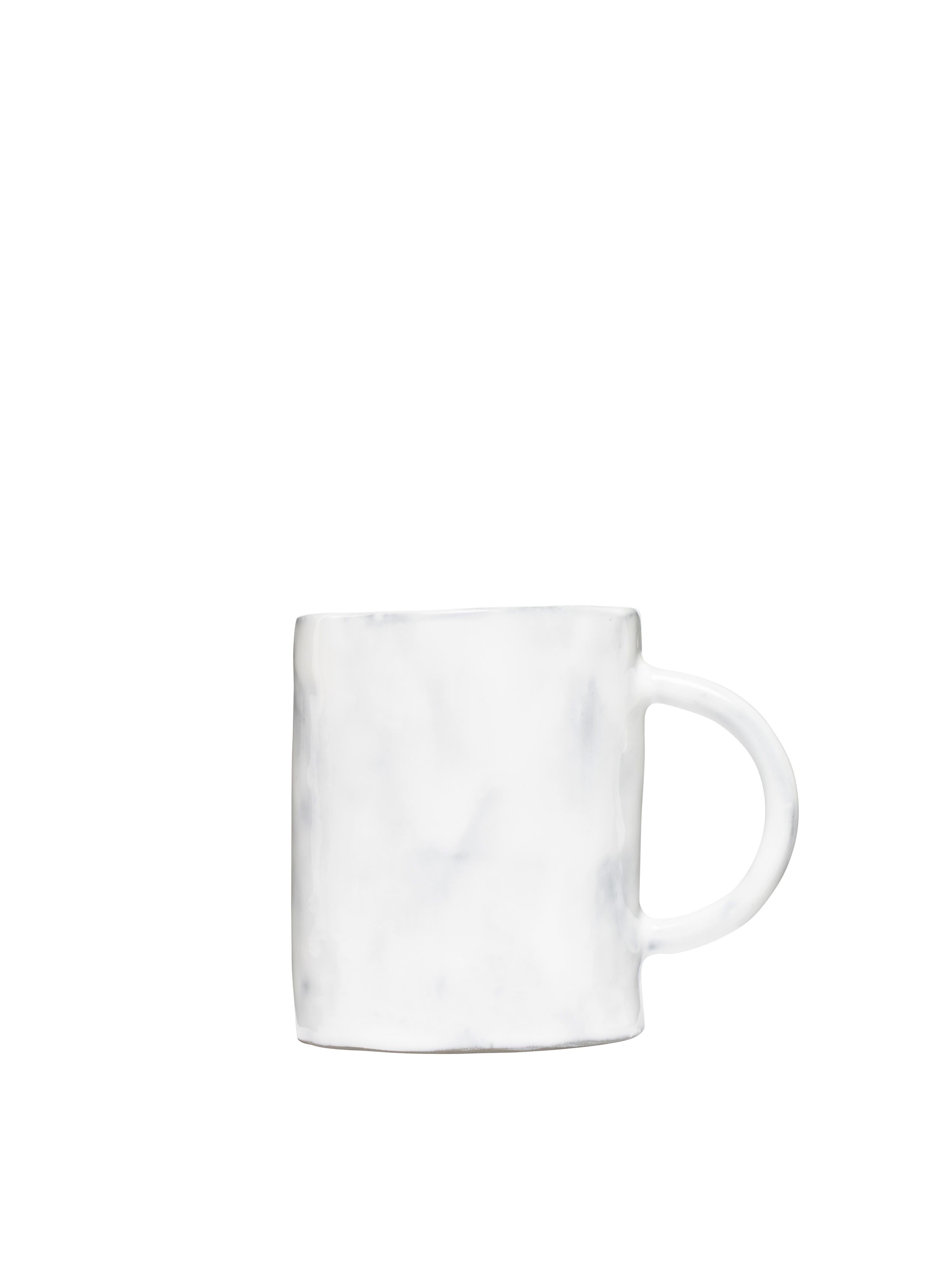 Off-White Glossy Ceramics Coffee Mug Taupe No Color For Sale