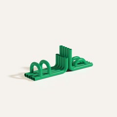 Glossy Green Tube Bookends by Maha Alavi Studio