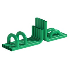 Glossy Green Tube Bookends by Maha Alavi Studio