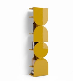 Glossy Lacquered Swivel Storage Cabinet Mogg Shape Tower RAL 1005 Bauhaus Style
