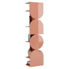 Glossy Lacquered Swivel Storage Cabinet Mogg Shape Tower RAL 3012 Bauhaus Style