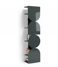 Glossy Lacquered Swivel Storage Cabinet Mogg Shape Tower RAL 6012 Bauhaus Style