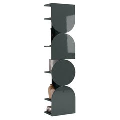 Glossy Lacquered Swivel Storage Cabinet Mogg Shape Tower RAL 6012 Bauhaus Style