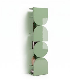 Mobile contenitore girevole laccato lucido, modello Mogg Shape Tower, RAL 6021, stile Bauhaus