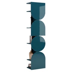 Glossy Lacquered Swivel Storage Cabinet Mogg Shape Tower RAL5020 Bauhaus Style