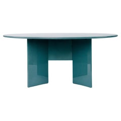 Glossy Petrol Blue Console Table, Cassina