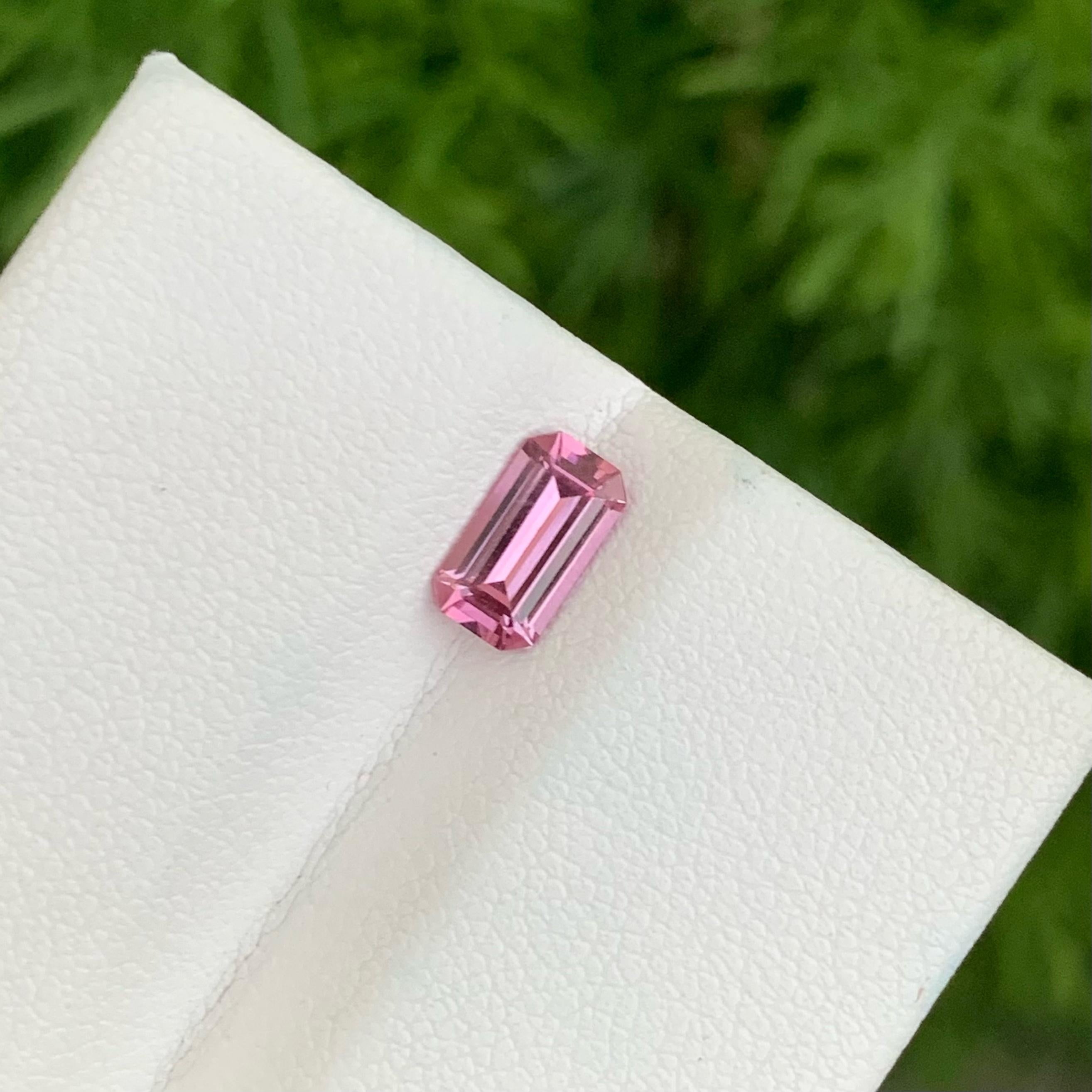 Modern Glossy Pink Burmese Spinel 1.0 carats Emerald Cut Natural Loose Gemstone