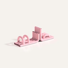 Glossy Pink Tube Bookends by Maha Alavi Studio