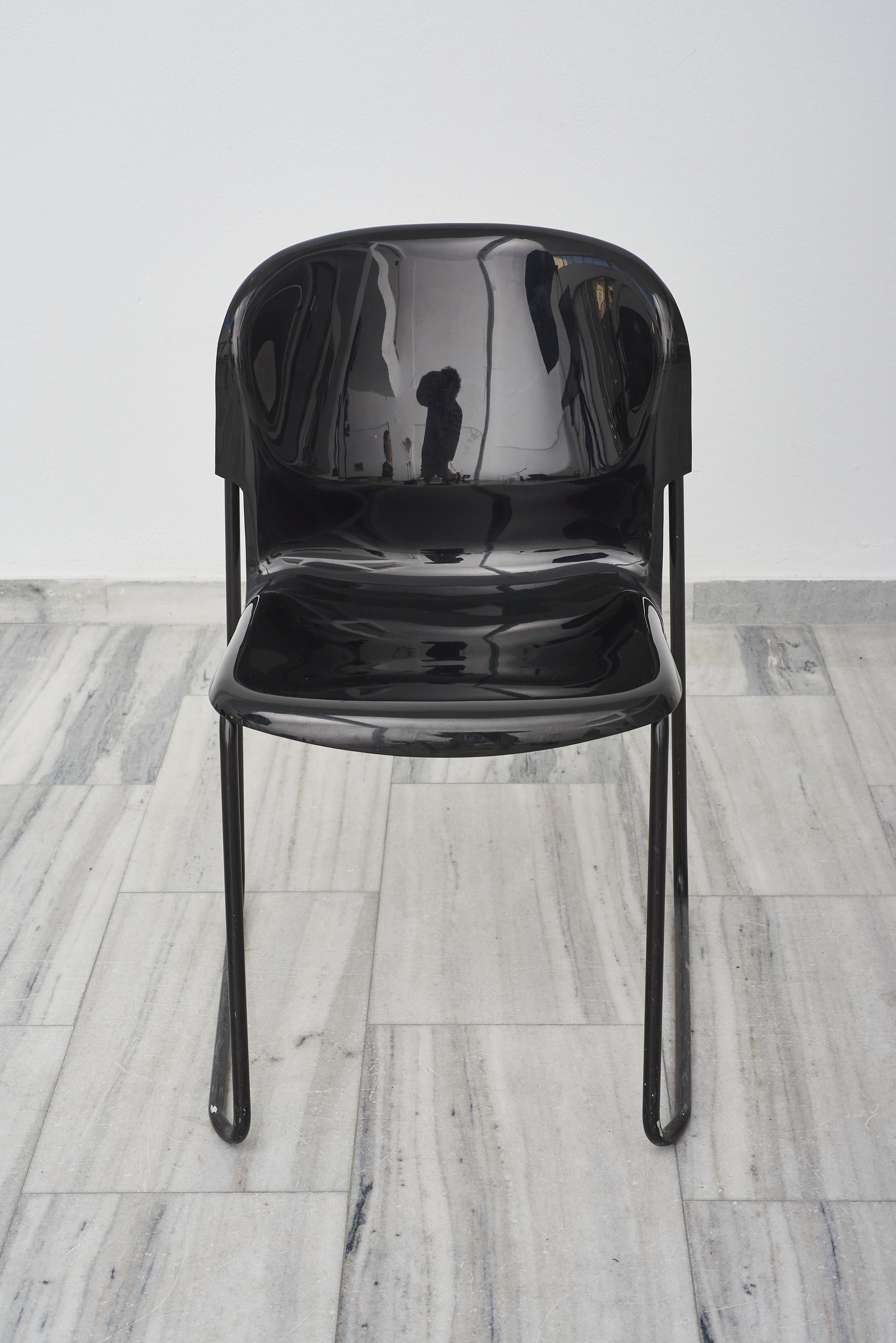 Modern Glossy stacking chair by Gerd Lange for Drabert, 1980s For Sale