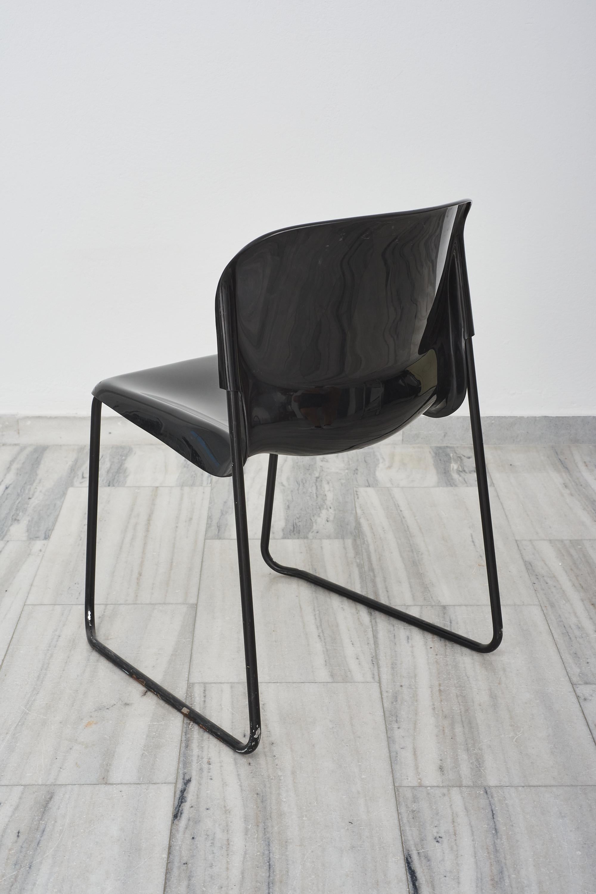 Glossy stacking chair by Gerd Lange for Drabert, 1980s In Good Condition For Sale In Athens, Attiki