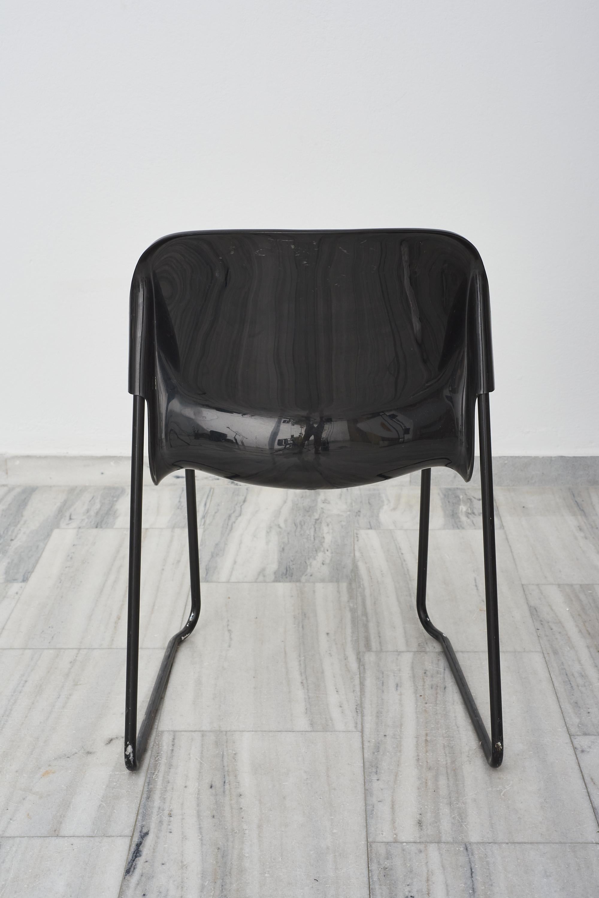 Late 20th Century Glossy stacking chair by Gerd Lange for Drabert, 1980s For Sale