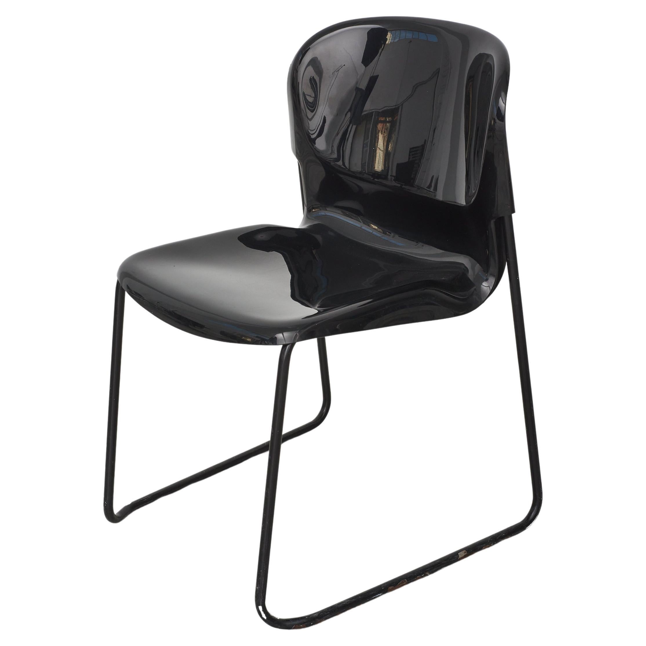 Glossy stacking chair by Gerd Lange for Drabert, 1980s For Sale