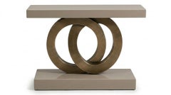 Custom Lacquer Console Table with Circular Interlocking Center Support