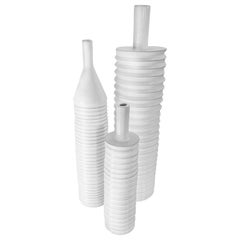 Glossy White Ceramic Bottles "Bottles l"