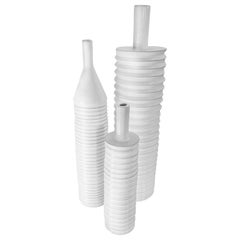 Glossy White Ceramic Bottles "Bottles l"