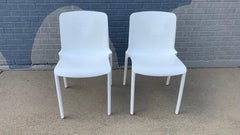 Glossy White Tiffany Chairs by Casprini, a Pair