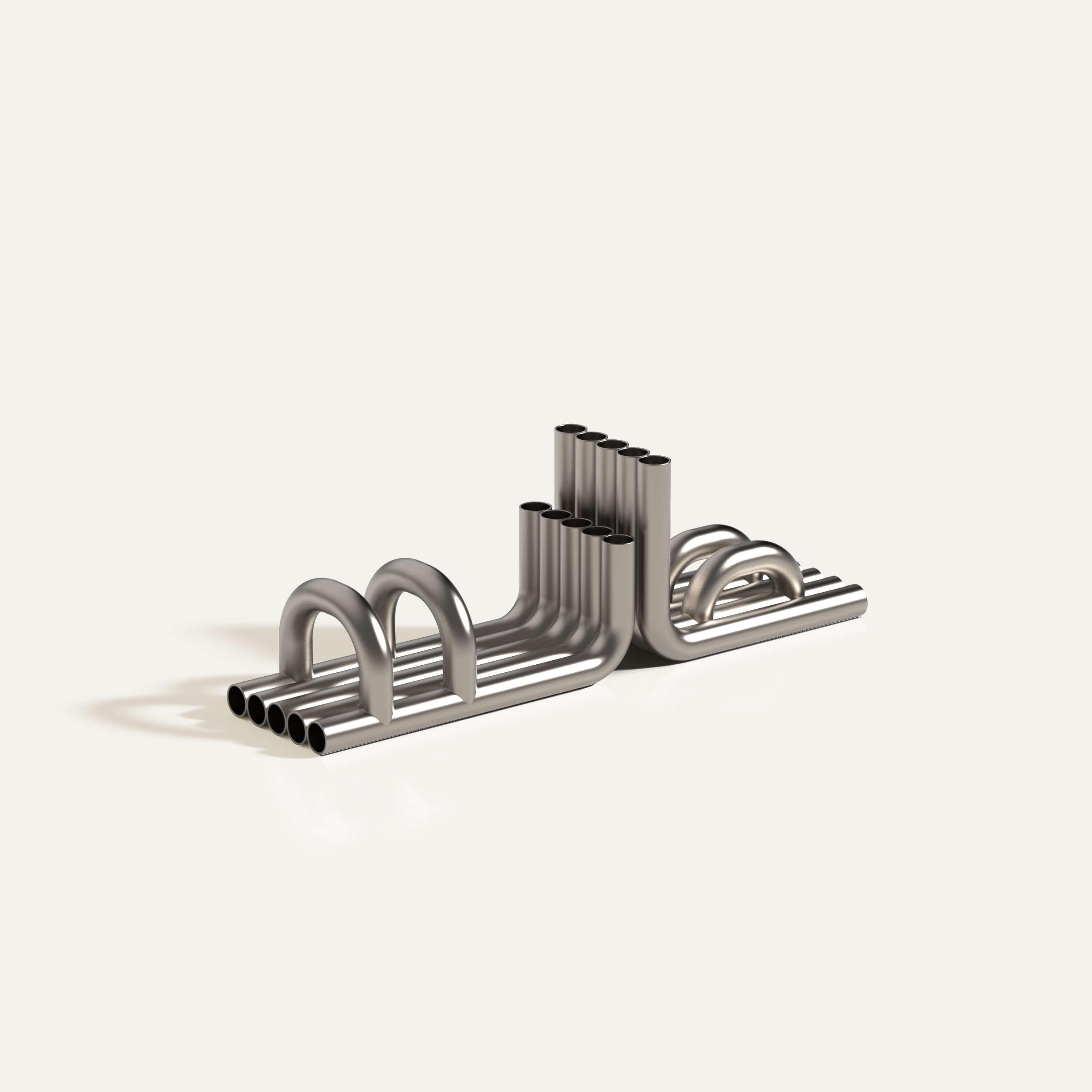 Contemporary Glossy White Tube Bookends by Maha Alavi Studio For Sale