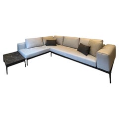 Gloster Grid Outdoor Sectional Sofa with Ceramic Side Table 