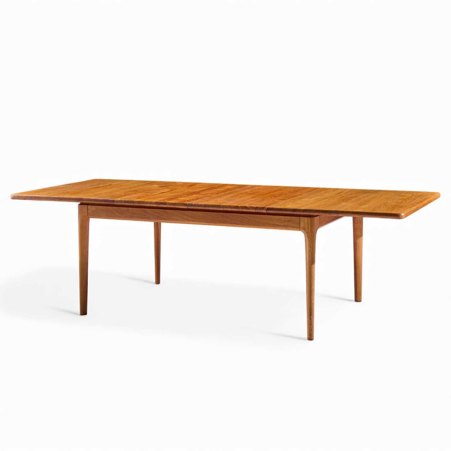 Mid-Century Modern Glostrup Møbelfabrik Mid Century Danish Teak Hidden Leaf Dining Table - 2 Leaves For Sale