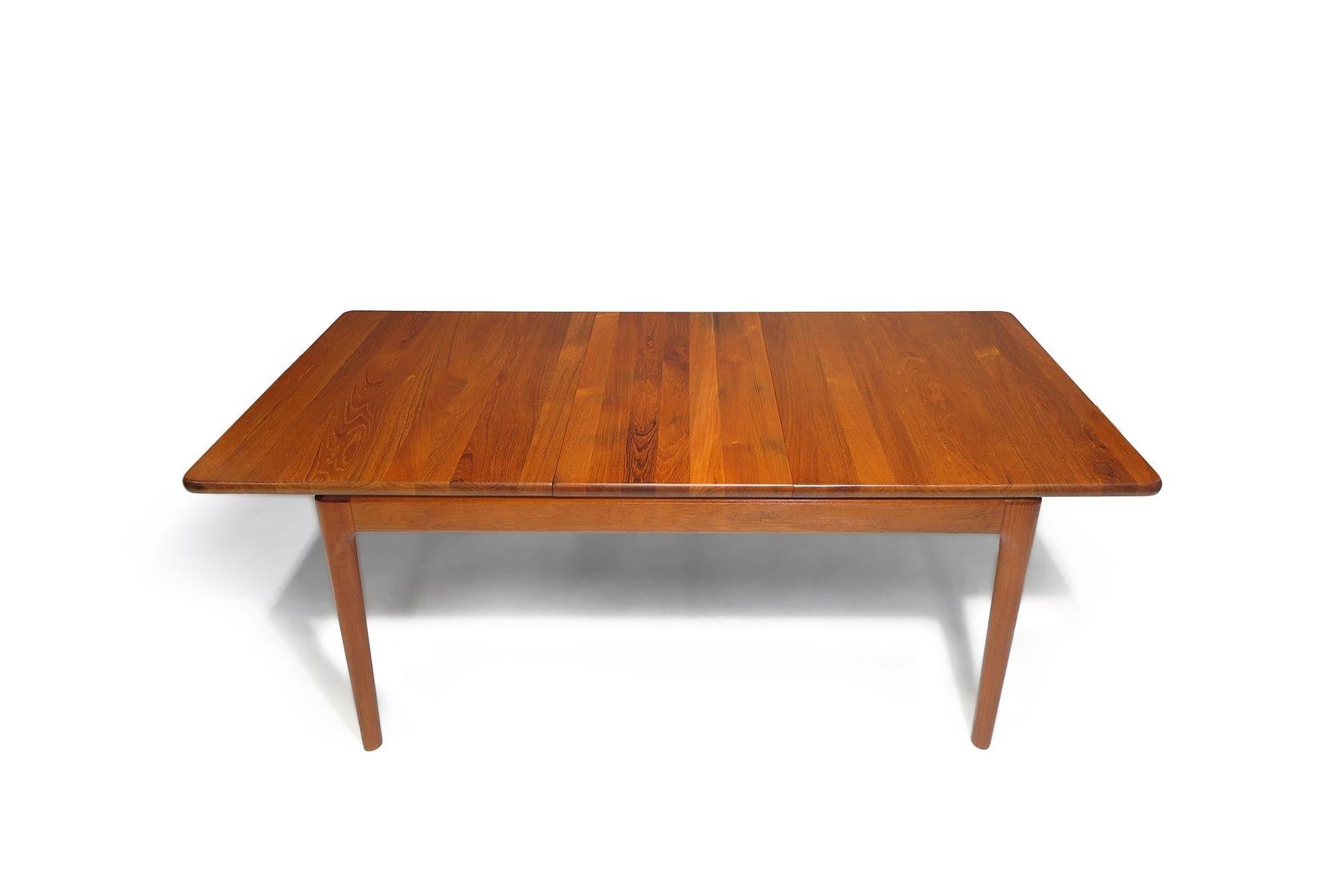 Mid-century Glostrup Mobelfabrik Solid Teak Dining Table For Sale 6