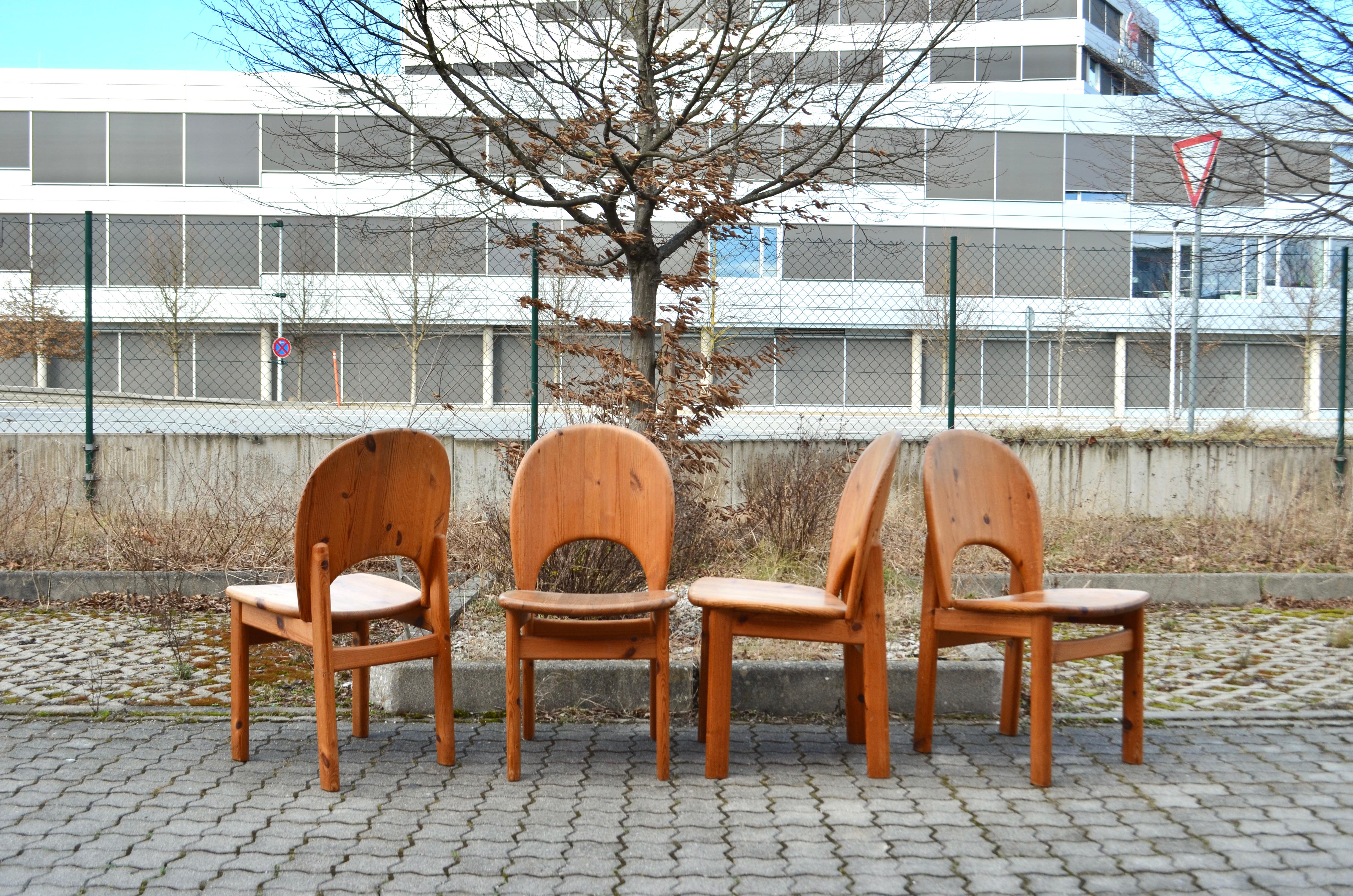 Set da pranzo danese in pino scandinavo Glostrup 4x Sedie e tavolo in vendita 6