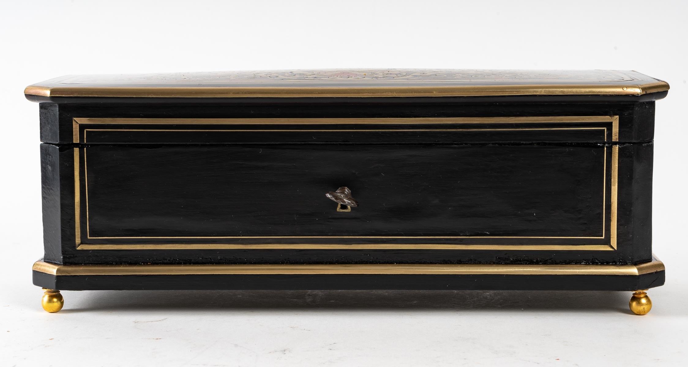 Glove Box in Marquetrie De Boulle In Good Condition In Saint-Ouen, FR
