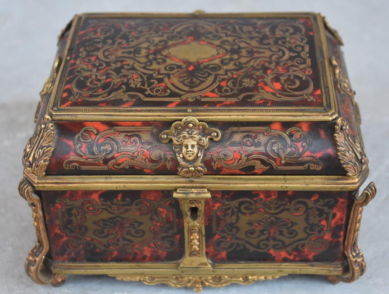 Gloves Box Gilded Bronze Tahan Napoleon III Boulle Marquetry In Good Condition In Marseille, FR