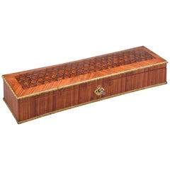 Gloves or Fans Box, Marquetry, Rosewood, Bronze, 19th Century