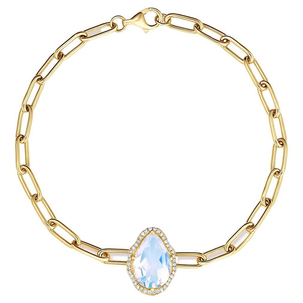 Glow Bracelet Blue Moonstone with Pavé Diamonds