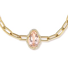 Glow Bracelet Peach Morganite with Pavé Diamonds