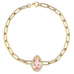 Glow Bracelet Peach Morganite with Pavé Diamonds