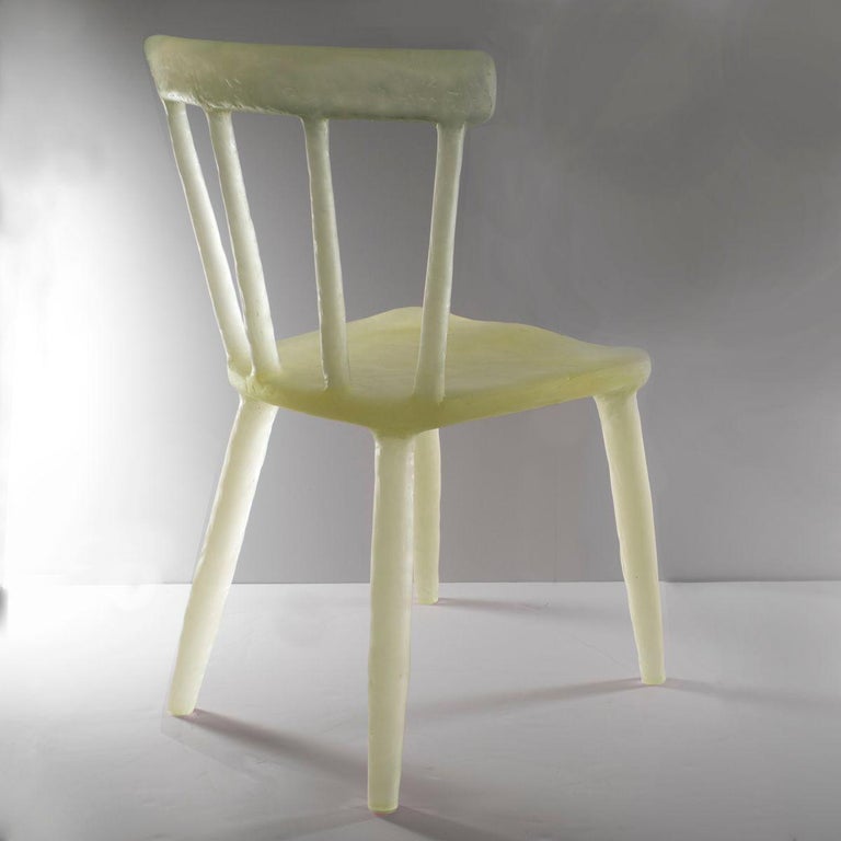 Organic Modern Glow Chair 'Yellow' in Recycled Plastic For Sale