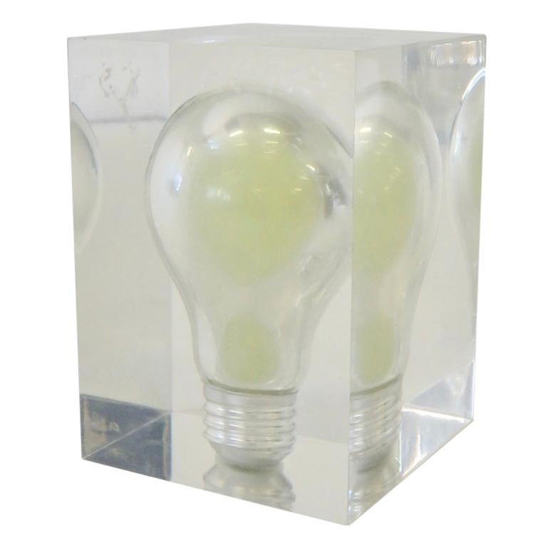 Glow in the Dark Light Bulb in Lucite