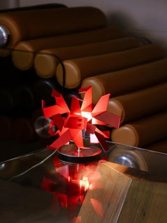 Glow Mini Tavolo Table Lamp by Pallucco, Red Lacquered Metal, Italy