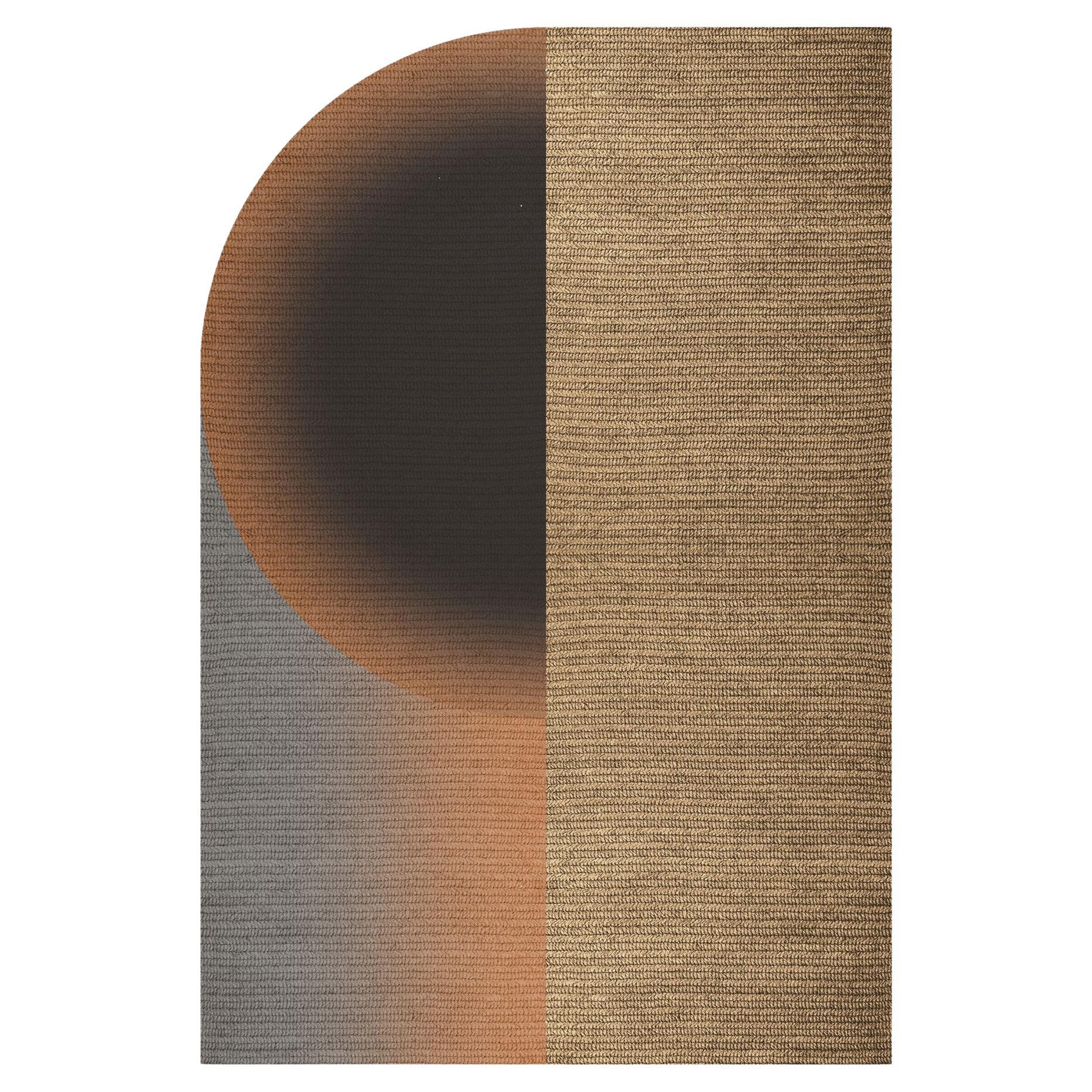 'Glow' Rug in Abaca, Colour 'Mahogany' by Claire Vos for Musett Design For Sale