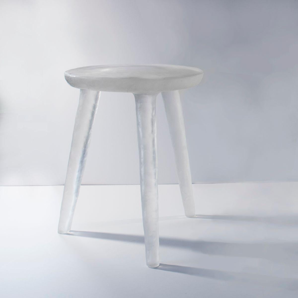 Glow Side Table or Stool 'Periwinkle Purple /Aqua Blue' in Recycled Plastic In New Condition For Sale In West Hollywood, CA