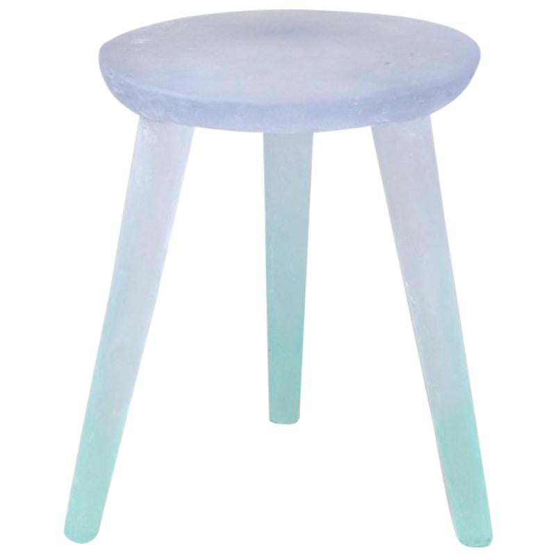 Glow Side Table or Stool 'Periwinkle Purple /Aqua Blue' in Recycled Plastic For Sale