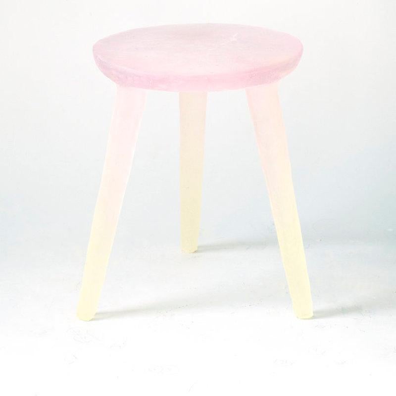 Contemporary Glow Side Table or Stool  'Pink' in Recycled Plastic For Sale