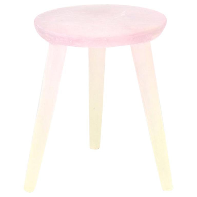 Glow Side Table/Stool 'Pink/Yellow' in Recycled Plastic For Sale