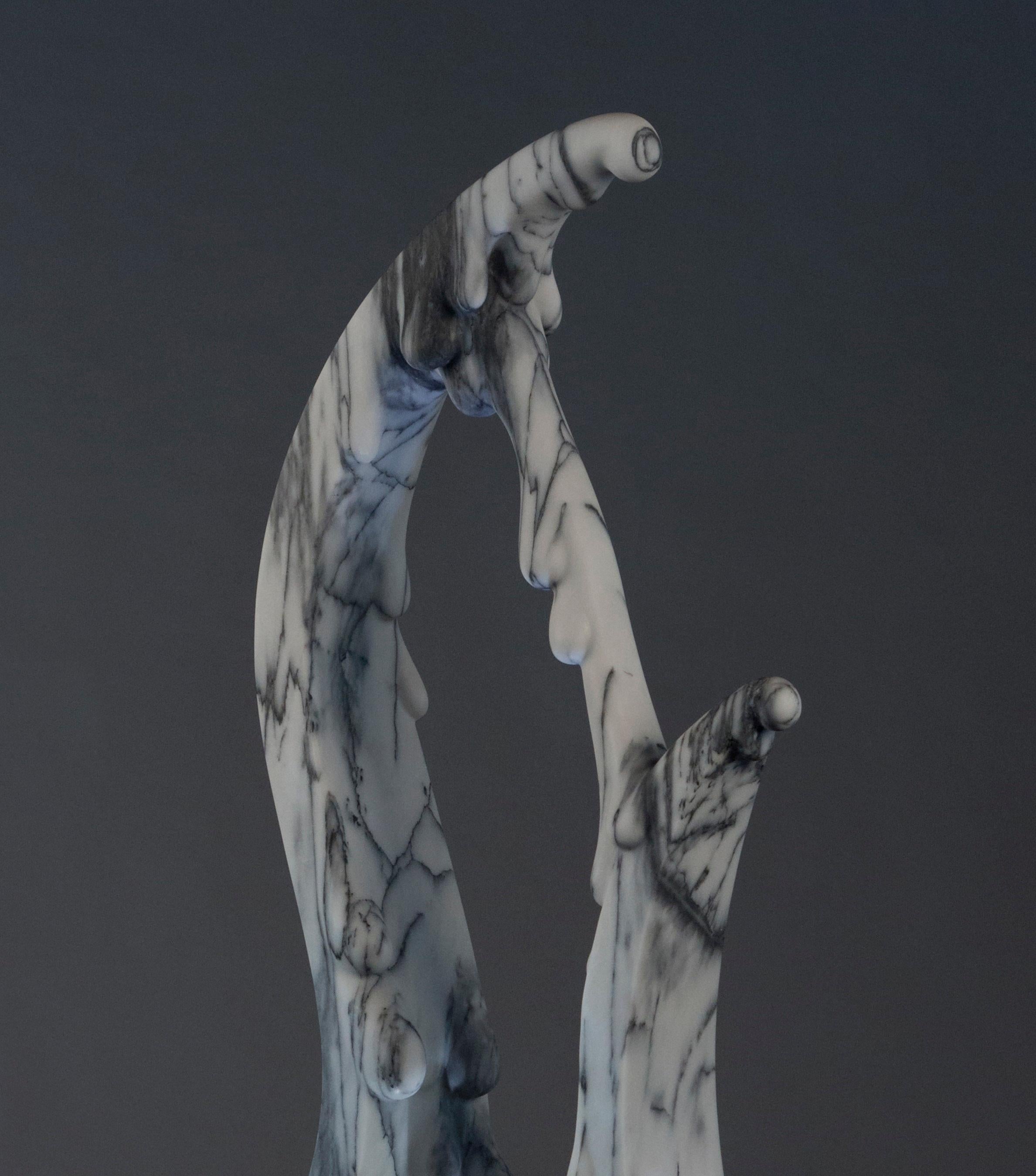 Lampadaire Glow Up en marbre Pele de Tigre par MANTA Handmade Stone Designs Neuf - En vente à Geneve, CH