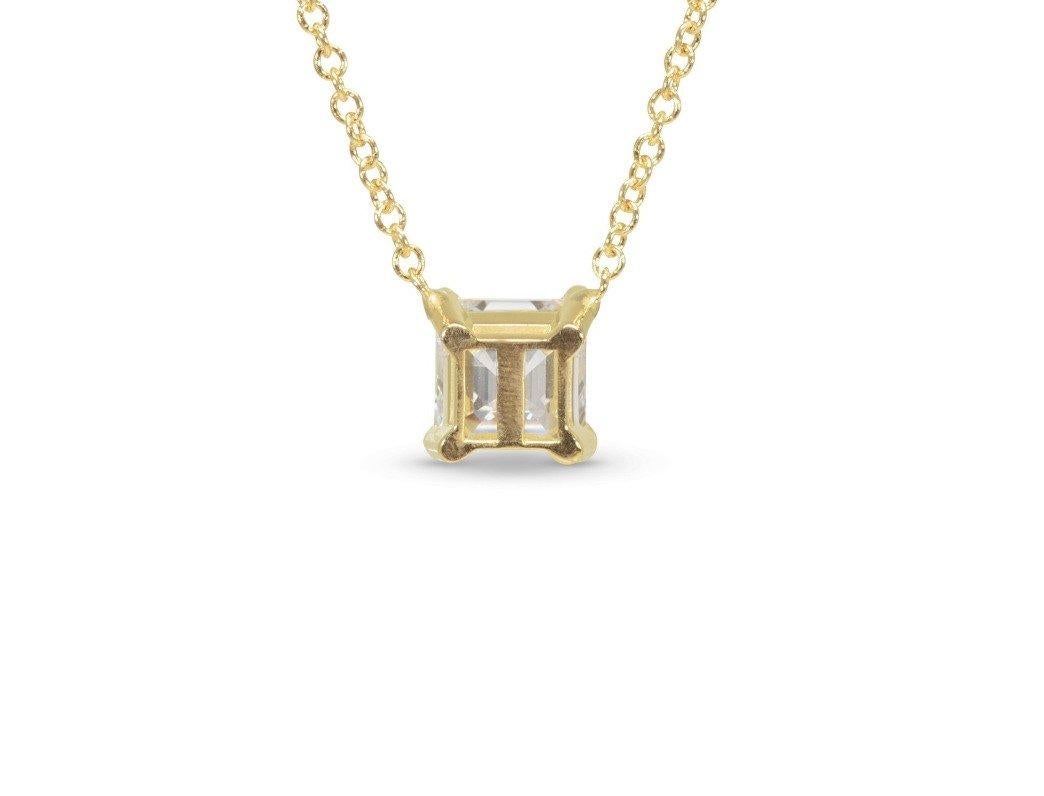 Glowing 18K Yellow Gold Diamond Necklace w/ Pendant w/ 1.01ct - GIA Certified In New Condition For Sale In רמת גן, IL