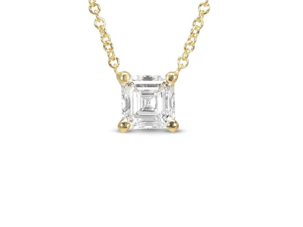 Halskette mit leuchtendem Diamanten aus 18 Karat Gelbgold mit Anhänger mit 1,01 Karat - GIA zertifiziert im Angebot 1